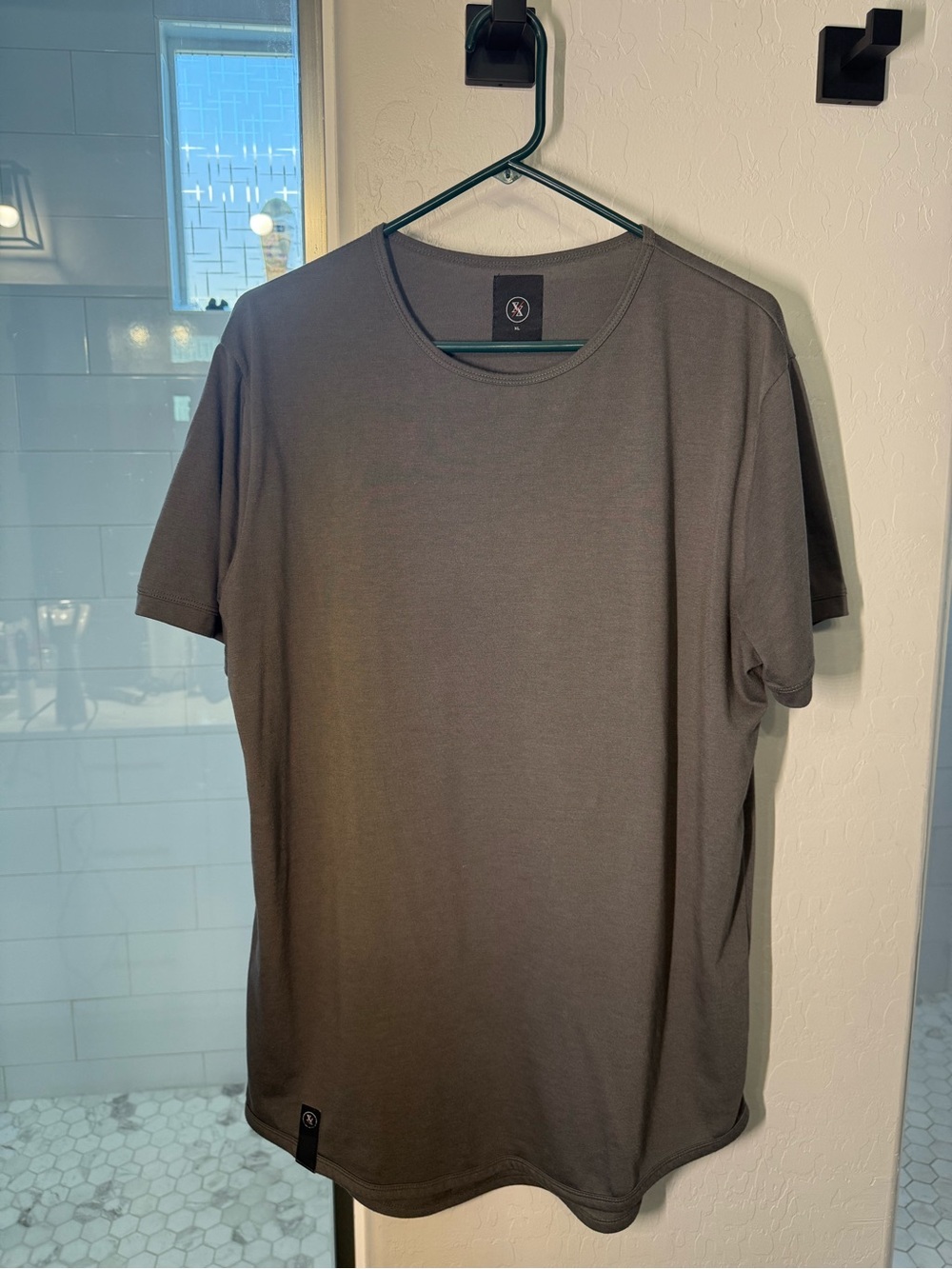 Men's Crew Neck drop cut T-Shirt - Charcoal Gray